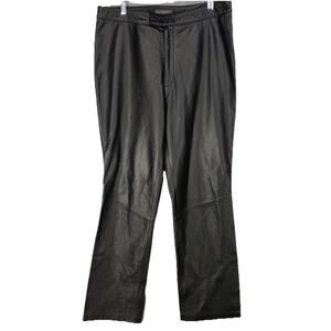 🖤 Black Leather Bootcut Trousers High Waist | Womens Jr 13